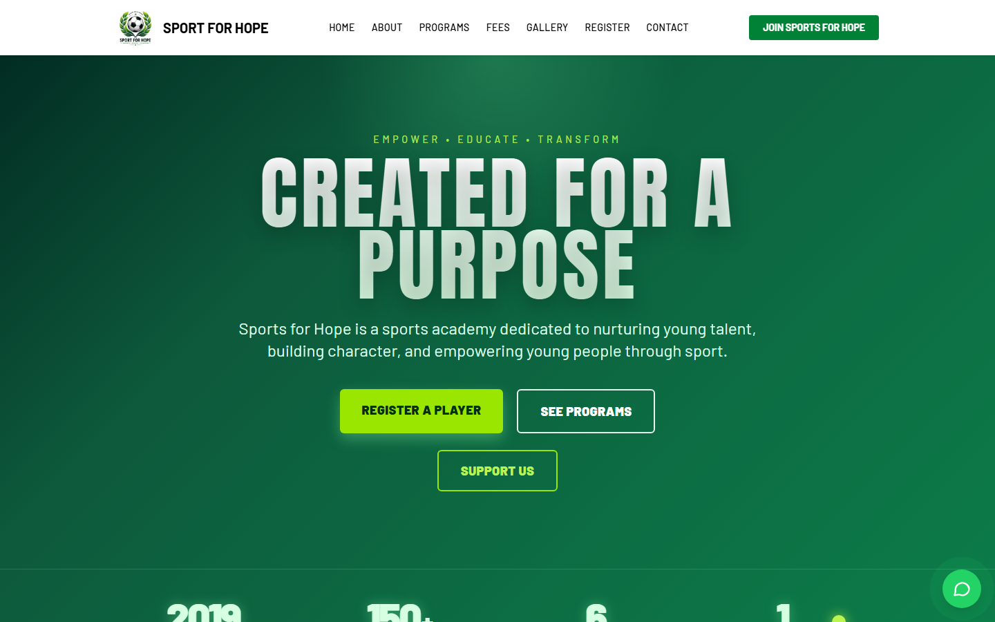 Sports for Hope Academy project preview